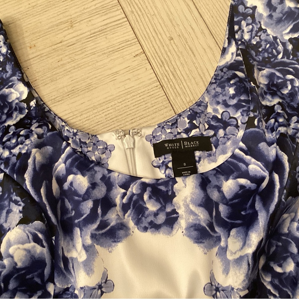 White House Black Market Blue Floral Dress